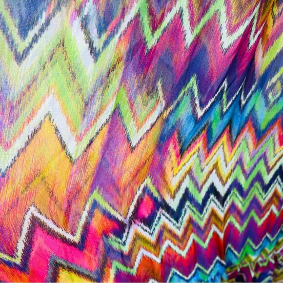 New Directions pink blue green Pride chiffon maxi boho festival dress large - Picture 4 of 7